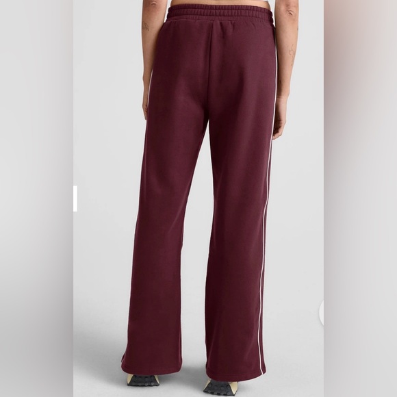 Beyond Yoga Maroon Joggers with White Stripes - Picture 4 of 9